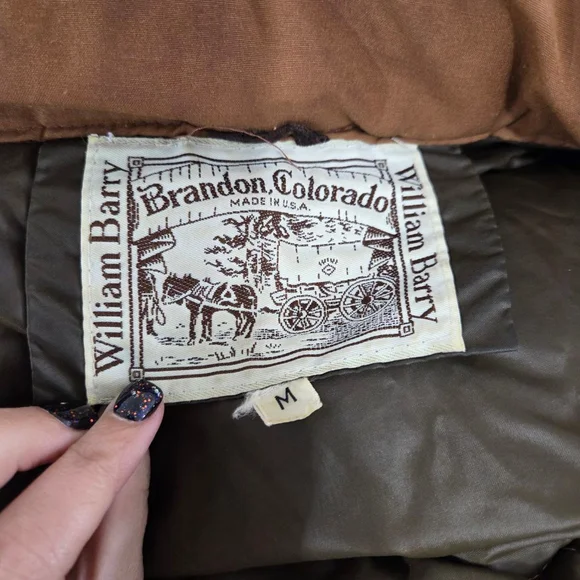 Vintage 70 William Barry Brandon Colorado Down Puffer Vest tan